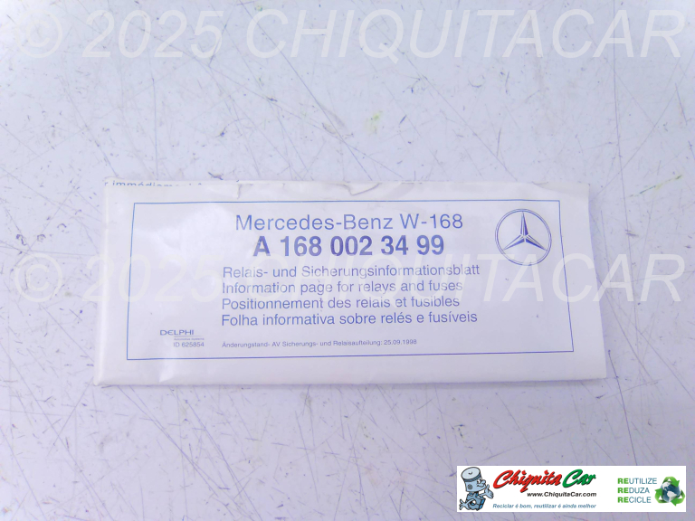 PASTA DOCUMENTOS MERCEDES Classe A (168)  [1997-2004]