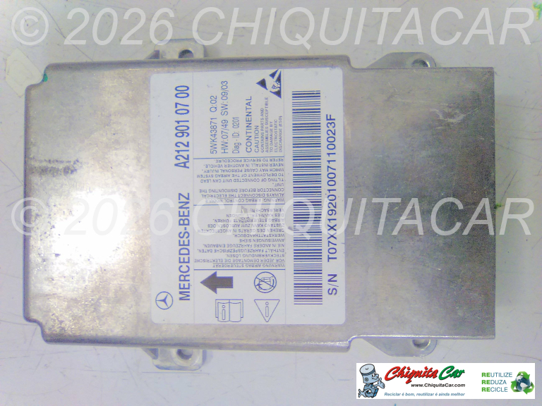 CENTRALINA AIRBAG/CINTOS  MERCEDES Classe E (212) 